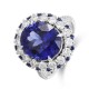 Ruif Jewelry Classic Design PT950 Platinum 8.23ct Lab Grown Sapphire And 1.638ct Lab Grown Diamond Ring Wedding Bands