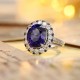 Ruif Jewelry Classic Design PT950 Platinum 8.23ct Lab Grown Sapphire And 1.638ct Lab Grown Diamond Ring Wedding Bands