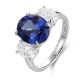 Ruif Jewelry Classic Design PT950 Platinum 5.29ct Lab Grown Sapphire And 1.346ct Lab Grown Diamond Ring Wedding Bands