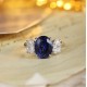 Ruif Jewelry Classic Design PT950 Platinum 5.29ct Lab Grown Sapphire And 1.346ct Lab Grown Diamond Ring Wedding Bands