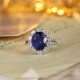 Ruif Jewelry Classic Design PT950 Platinum 5.04ct Lab Grown Sapphire And 1.162ct Lab Grown Diamond Ring Wedding Bands
