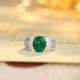 Ruif Jewelry Classic Design PT950 Platinum Ring 2.3ct Lab Grown Emerald and 0.76ct Lab Grown Diamond Ring Gemstone Jewelry