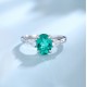 Ruif Jewelry Classic Design PT950 Platinum Ring 1.47ct Lab Grown Emerald and 0.3ct Lab Grown Diamond Ring Gemstone Jewelry
