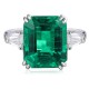 Ruif Jewelry Classic Design PT950 Platinum Ring 5.56ct Lab Grown Emerald and 0.6ct Lab Grown Diamond Ring Gemstone Jewelry