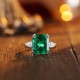Ruif Jewelry Classic Design PT950 Platinum Ring 5.56ct Lab Grown Emerald and 0.6ct Lab Grown Diamond Ring Gemstone Jewelry