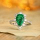 Ruif Jewelry Classic Design PT950 Platinum Ring 2.055ct Lab Grown Emerald and 0.84ct Lab Grown Diamond Ring Gemstone Jewelry