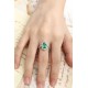 Ruif Jewelry Classic Design PT950 Platinum Ring 2.055ct Lab Grown Emerald and 0.84ct Lab Grown Diamond Ring Gemstone Jewelry
