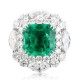 Ruif Jewelry Classic Design PT950 Platinum Ring 3.41ct Lab Grown Emerald and 2.708ct Lab Grown Diamond Ring Gemstone Jewelry