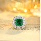 Ruif Jewelry Classic Design PT950 Platinum Ring 3.41ct Lab Grown Emerald and 2.708ct Lab Grown Diamond Ring Gemstone Jewelry