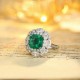 Ruif Jewelry Classic Design PT950 Platinum Ring 3.41ct Lab Grown Emerald and 2.708ct Lab Grown Diamond Ring Gemstone Jewelry