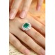 Ruif Jewelry Classic Design PT950 Platinum Ring 3.41ct Lab Grown Emerald and 2.708ct Lab Grown Diamond Ring Gemstone Jewelry
