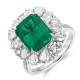 Ruif Jewelry Classic Design PT950 Platinum Ring 8.63ct Lab Grown Emerald and 2.381ct Lab Grown Diamond Ring Gemstone Jewelry