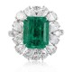 Ruif Jewelry Classic Design PT950 Platinum Ring 8.63ct Lab Grown Emerald and 2.381ct Lab Grown Diamond Ring Gemstone Jewelry