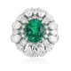 Ruif Jewelry Classic Design PT950 Platinum Ring 2.52ct Lab Grown Emerald and 3.146ct Lab Grown Diamond Ring Gemstone Jewelry