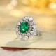 Ruif Jewelry Classic Design PT950 Platinum Ring 2.52ct Lab Grown Emerald and 3.146ct Lab Grown Diamond Ring Gemstone Jewelry