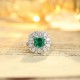Ruif Jewelry Classic Design PT950 Platinum Ring 1.55ct Lab Grown Emerald and 1.714ct Lab Grown Diamond Ring Gemstone Jewelry