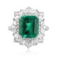 Ruif Jewelry Classic Design PT950 Platinum Ring 3.84ct Lab Grown Emerald and 1.976ct Lab Grown Diamond Ring Gemstone Jewelry