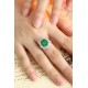 Ruif Jewelry Classic Design PT950 Platinum Ring 3.84ct Lab Grown Emerald and 1.976ct Lab Grown Diamond Ring Gemstone Jewelry