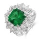 Ruif Jewelry Classic Design PT950 Platinum Ring 3.71ct Lab Grown Emerald and 2.64ct Lab Grown Diamond Ring Gemstone Jewelry