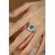 Ruif Jewelry Classic Design PT950 Platinum Ring 2.52ct Lab Grown Emerald and 1.823ct Lab Grown Diamond Ring Gemstone Jewelry