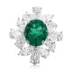 Ruif Jewelry Classic Design PT950 Platinum Ring 5.99ct Lab Grown Emerald and 6.339ct Lab Grown Diamond Ring Gemstone Jewelry