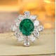 Ruif Jewelry Classic Design PT950 Platinum Ring 5.99ct Lab Grown Emerald and 6.339ct Lab Grown Diamond Ring Gemstone Jewelry
