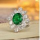 Ruif Jewelry Classic Design PT950 Platinum Ring 5.99ct Lab Grown Emerald and 6.339ct Lab Grown Diamond Ring Gemstone Jewelry