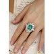 Ruif Jewelry Classic Design PT950 Platinum Ring 5.99ct Lab Grown Emerald and 6.339ct Lab Grown Diamond Ring Gemstone Jewelry