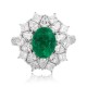Ruif Jewelry Classic Design PT950 Platinum Ring 1.82ct Lab Grown Emerald and 2.026ct Lab Grown Diamond Ring Gemstone Jewelry