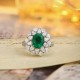 Ruif Jewelry Classic Design PT950 Platinum Ring 1.82ct Lab Grown Emerald and 2.026ct Lab Grown Diamond Ring Gemstone Jewelry