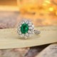 Ruif Jewelry Classic Design PT950 Platinum Ring 1.82ct Lab Grown Emerald and 2.026ct Lab Grown Diamond Ring Gemstone Jewelry