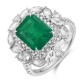 Ruif Jewelry Classic Design PT950 Platinum Ring 3.21ct Lab Grown Emerald and 1.689ct Lab Grown Diamond Ring Gemstone Jewelry