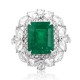Ruif Jewelry Classic Design PT950 Platinum Ring 3.21ct Lab Grown Emerald and 1.689ct Lab Grown Diamond Ring Gemstone Jewelry