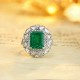 Ruif Jewelry Classic Design PT950 Platinum Ring 3.21ct Lab Grown Emerald and 1.689ct Lab Grown Diamond Ring Gemstone Jewelry
