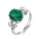 Ruif Jewelry Classic Design PT950 Platinum Ring 2.68ct Lab Grown Emerald and 0.597ct Lab Grown Diamond Ring Gemstone Jewelry