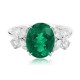Ruif Jewelry Classic Design PT950 Platinum Ring 2.68ct Lab Grown Emerald and 0.597ct Lab Grown Diamond Ring Gemstone Jewelry