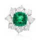 Ruif Jewelry Classic Design PT950 Platinum Ring 2.98ct Lab Grown Emerald and 2.595ct Lab Grown Diamond Ring Gemstone Jewelry