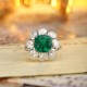 Ruif Jewelry Classic Design PT950 Platinum Ring 2.98ct Lab Grown Emerald and 2.595ct Lab Grown Diamond Ring Gemstone Jewelry