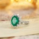 Ruif Jewelry Classic Design PT950 Platinum Ring 3.2ct Lab Grown Emerald and 0.99ct Lab Grown Diamond Ring Gemstone Jewelry