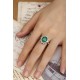 Ruif Jewelry Classic Design PT950 Platinum Ring 3.2ct Lab Grown Emerald and 0.99ct Lab Grown Diamond Ring Gemstone Jewelry