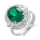 Ruif Jewelry Classic Design PT950 Platinum Ring 4.68ct Lab Grown Emerald and 1.943ct Lab Grown Diamond Ring Gemstone Jewelry