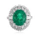Ruif Jewelry Classic Design PT950 Platinum Ring 4.68ct Lab Grown Emerald and 1.943ct Lab Grown Diamond Ring Gemstone Jewelry