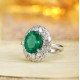Ruif Jewelry Classic Design PT950 Platinum Ring 4.68ct Lab Grown Emerald and 1.943ct Lab Grown Diamond Ring Gemstone Jewelry