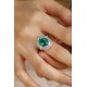 Ruif Jewelry Classic Design PT950 Platinum Ring 4.68ct Lab Grown Emerald and 1.943ct Lab Grown Diamond Ring Gemstone Jewelry