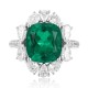 Ruif Jewelry Classic Design PT950 Platinum Ring 4.57ct Lab Grown Emerald and 1.744ct Lab Grown Diamond Ring Gemstone Jewelry