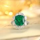 Ruif Jewelry Classic Design PT950 Platinum Ring 4.57ct Lab Grown Emerald and 1.744ct Lab Grown Diamond Ring Gemstone Jewelry