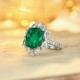 Ruif Jewelry Classic Design PT950 Platinum Ring 4.57ct Lab Grown Emerald and 1.744ct Lab Grown Diamond Ring Gemstone Jewelry