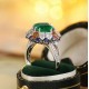 Ruif Jewelry Classic Design PT950 Platinum Ring 3.31ct Lab Grown Emerald and 2.972ct Lab Grown Diamond Ring Gemstone Jewelry
