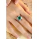 Ruif Jewelry Classic Design PT950 Platinum Ring 3.31ct Lab Grown Emerald and 2.972ct Lab Grown Diamond Ring Gemstone Jewelry