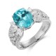 Ruif Jewelry Classic Design PT950  Platinum Ring 4.79ct Lab Grown Paraiba And 0.76ct Lab Grown Diamond Ring Wedding Bands